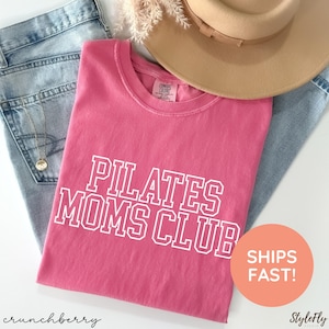 Pilates Mom Shirt, Pilates Moms Tee, Workout Gift for Her, Cute Mother&#39;s Day Shirt, Yoga Mama Life, Pilates Moms Club, Minimalist Mama
