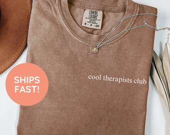 Comfort Colors Cool Therapists Club, Graduation Gift for Therapist Gift for New Counselor New Therapist, School Counselor Shirt, Teacher Tee