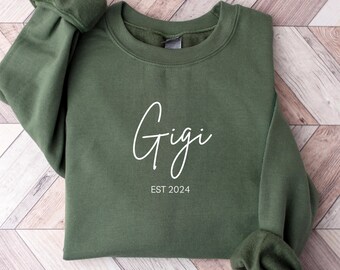 Gigi Sweatshirt, Gigi Minimalist Sweater: Personalized Gigi Gift