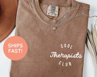 Comfort Colors Cool Therapists Club, Graduation Gift for Therapist Gift for New Counselor New Therapist, School Counselor Shirt, Teacher Tee