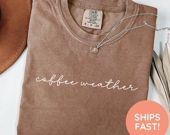 Coffee Weather Shirt, Coffee Lover Shirt, Autumn Women Shirt, Retro Fall Sweater, Retro Autumn T-Shirt, Coffee Lover Gift, Coffee Shirt