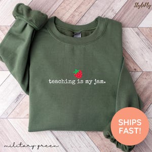 Teaching Is My Jam Sweatshirt, Teacher Crewneck, Funny Teacher Gift, Retro Teacher Sweater, Teacher Appreciation Sweatshirt, Teacher Sweater