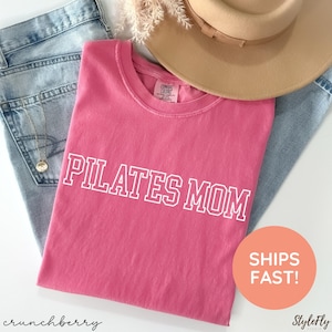 Pilates Mom Shirt, Pilates Moms Tee, Workout Gift for Her, Cute Mother&#39;s Day Shirt, Yoga Mama Life, Pilates Moms Club, Minimalist Mama
