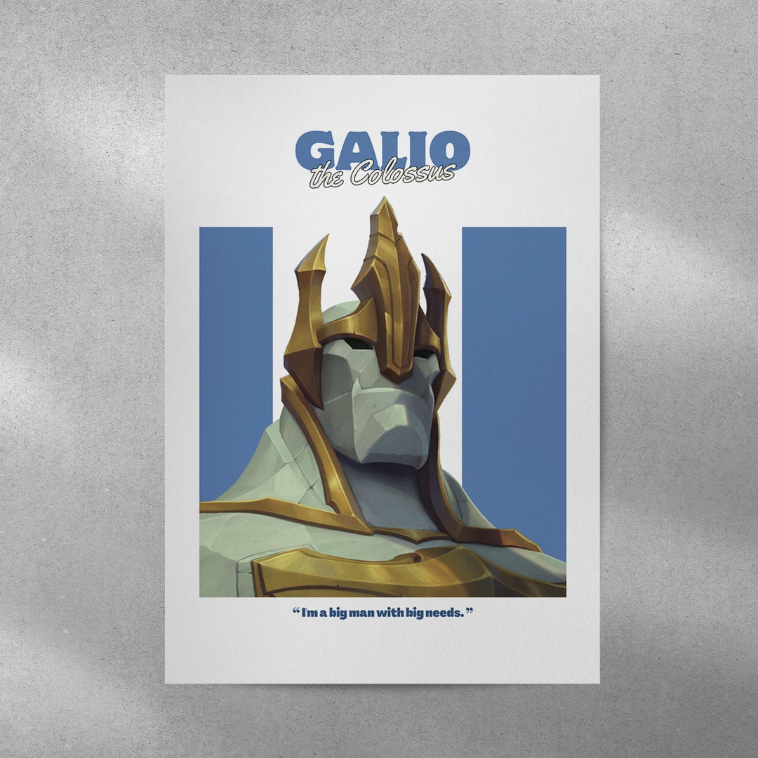 Galio Poster League of Legends Gaming Room Poster Gaming Wall Poster ...