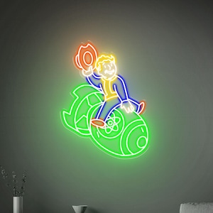 Vault Boy Neon sign, Fallout Wall Art Custom Led Neon Sign Dimmable, Vault Boy Gift for Him, Gaming Room Decor