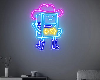 Adventure Time BMO Neon Sign, Game Room Decor, BMO Gift, Neon Wall Art, Custom Anime Neon Sign, Led Light Sign Wall Decor Birthday Gifts