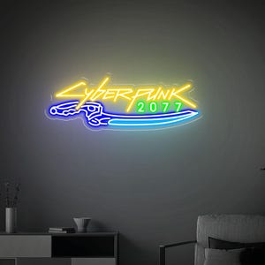 Cyberpunk 2077 Neon Sign, Cyberpunk 2077 Wall Art, Game Wall Decor, Custom Led Neon Sign, Game Lover Gift, Cool Gift for Boyfriend