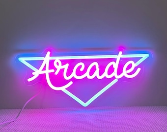 Retro Arcade LED Neon Sign, Game Room Neon Light Up Sign, Retro Gaming Room Wall Decor Gift For Gamer, Customize Your Arcade Gift for Him