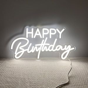 Happy Birthday Neon Sign, Birthday Party Sign Backdrop, Personalized Birthday Gift, Neon Sign Wall Decor,  Custom Neon Sign Home Decor Light