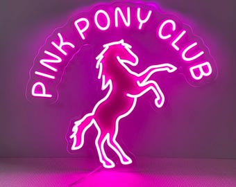 Pink Pony Club Led Neon Sign Pop Art, Pink Pony Club Decor Custom Neon Sign Party Decor Neon Wall Sign Bar Cowgirl Room Decor Christmas Gift