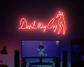 Devil May Cry Neon Sign, DMC Wall Art, Game Wall Decor, Custom Neon Sign, Video Game Neon Sign, Personalized Gifts