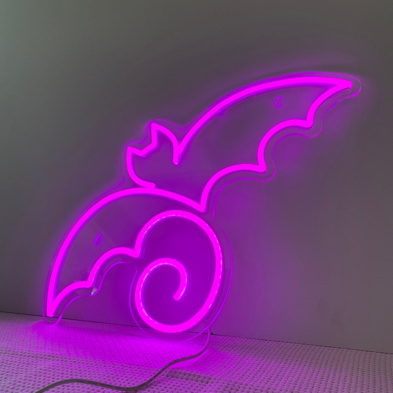 Bat Neon Sign, Halloween Neon Sign, Bat Neon Light, Purple Flying Bat ...