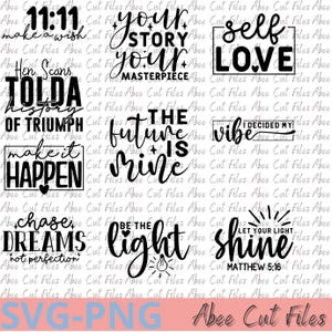 Pack de 10 Fichiers SVG/PNG You Are – Phrases Motivantes pour Déco et Cadeaux – Téléchargement Instantané