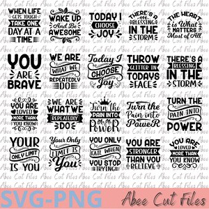 Bundle Digital Cut Files-Pack Premium de 50 Fichiers SVG–Phrases Motivantes pour Mugs, Déco, Tee-Shirts et Sweats–Téléchargement Instantané