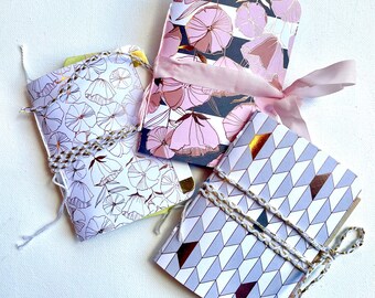 Set of Three Mini Journals, Cute & Crisp Journals, Destash, Miniature Notebooks