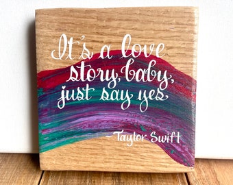 Hand painted Taylor Swift Art, Painting on Wood, Song Title Art
