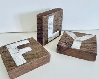 Sale!! Rustic Words, FLY Art, Set of 3, Hand lettered words, Room Decor, Reclaimed Wood