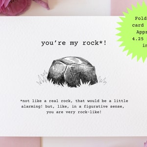 Druckbare Karte - "You're My Rock!" Humorvolle, schlichte Grußkarte