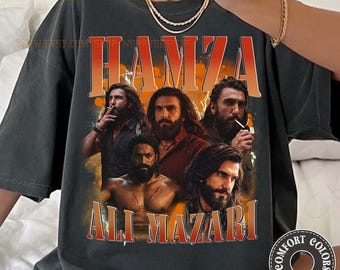 Comfort Colors Camisa vintage Hamza Ali Mazari, camisa de la película india Dhurandhar, camiseta Ranveer Singh, camiseta Burning City, camiseta de Bollywood de tendencia