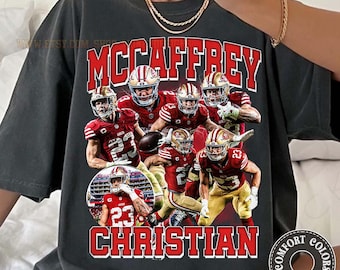 Sudadera unisex de fútbol con estampado vintage de Christian McCaffrey de Comfort Colors