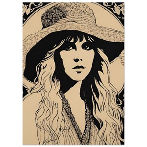 Arte murale ispirata a Stevie Nicks, poster di carta, arte murale astratta, arredamento per la casa, rock and roll, Rolling Stones, grande arte murale,