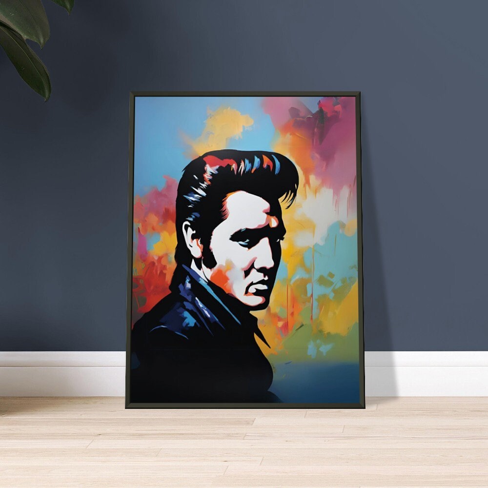 Elvis Presley Inspired Metal Framed Poster. Abstract Art, Pop Art, Home Decor, Wall Art