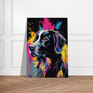 Dog Pet Border Collie Canvas Print, Animal Wall Art, Pet Portrait, Home Decor, Abstract Art, Pop Art