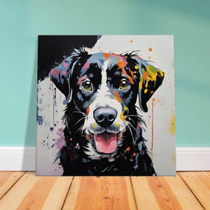 Dog Pet Border Collie Canvas Print, Animal Wall Art, Pet Portrait, Home Decor, Abstract Art, Pop Art