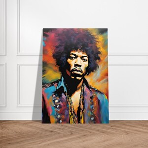 Arte murale ispirata a Jimi Hendrix, poster di carta, arte murale astratta, arredamento per la casa, rock and roll, grande arte murale della leggenda della musica,