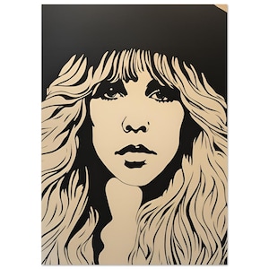 Arte murale ispirata a Stevie Nicks, poster di carta, arte murale astratta, arredamento per la casa, rock and roll, Rolling Stones, grande arte murale,