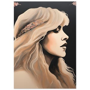 Arte murale ispirata a Stevie Nicks, poster di carta, arte murale astratta, arredamento per la casa, rock and roll, Rolling Stones, grande arte murale,