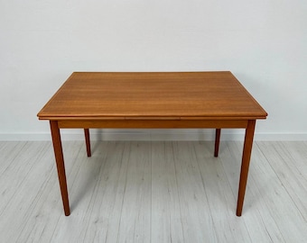 1960s Danish Teak Extendable Dining Table, Vintage Mid Century Modern Extension Table, Scandinavian Teak Dining Table