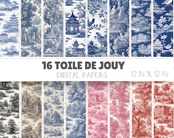 Toile de Jouy Digital Paper Collection | 16 Digital Prints