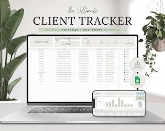 Client Tracker Google Sheets Spreadsheet, Business Planner Template, Business Tracker, Lead Tracker Customer Tracker List, Invoice Template