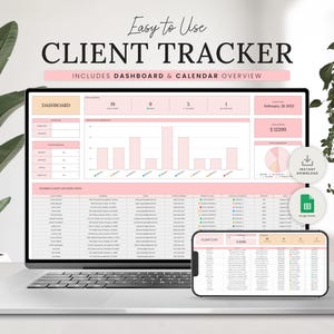 Client Tracker Google Sheets Spreadsheet, Business Planner Template, Business Tracker, Lead Tracker, Customer Tracker, Invoice Tracker