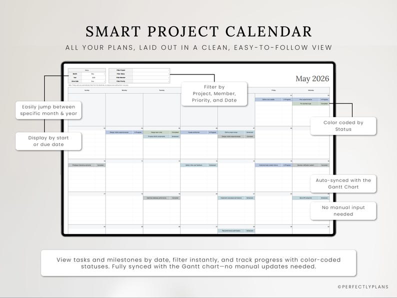Multi Project Planner Spreadsheet for Excel and Google Sheets With ...