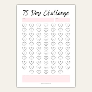 75 Days Challenge Tracker | 75 Day Challenge | 75 Soft Challenge | 75 Medium Challenge | Challenge journal | Printable | A4 | A5 | Letter
