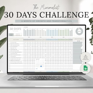 30 Days Challenge Tracker | 30 Day Challenge | 30 Soft Challenge | 30 Medium Challenge | Challenge journal | Google Sheet Spreadsheet