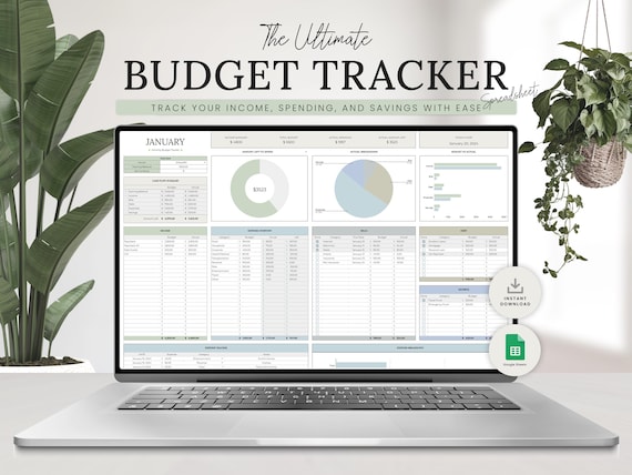 Easy Budget Tracker, Monthly Budget Tracker, Budget Spreadsheet, Budget Template, Financial Spreadsheet, Finance Spreadsheet, Bill Tracker