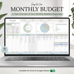 Simple Budget Tracker, Monthly Budget Tracker, Budget Spreadsheet, Budget Template, Financial Spreadsheet, Finance Spreadsheet, Bill Tracker