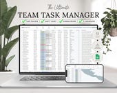 Team Task Tracker Manager with Gantt Chart & Kanban Board Project Management, Assignment Tracker, Business Template, Task Manager Member CRM