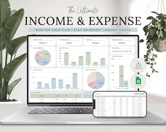 Income and Expense Tracker for Small Business | Monthly Budget Planner | Google Sheets Template | Finance Tracker | Business Spreadsheet