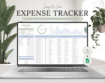 Expense Tracker Spreadsheet for Google Sheets: Easy to Use Budget Tracker & Spending Template | Daily, Weekly, Monthly (Digital Download)