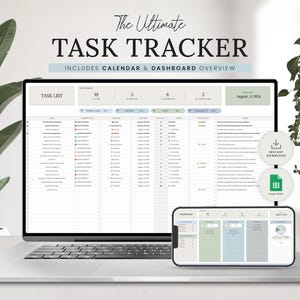 Taaktracker-spreadsheet Google Spreadsheets-sjabloon, takenlijst, taakbeheersjabloon, toewijzingstracker, projectbeheersjabloon