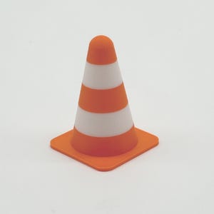 Mini 3D Printed Traffic Cones (set of 10) – Desk Toy, Shelf Decor, Play Car Accessory, Party Favor