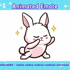 Animated Bunny Dance Emote: Funny Twitch, Discord, YouTube (GIF Downloadable Files)