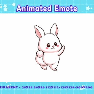 Animated Bunny Emote: Kawaii Rabbit GIF for Twitch/Discord (Digital Download)