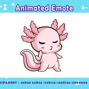 Cute Shaking Dance Axolotl Emote for Streamers, Animated Axolotl Twitch Emote for Discord, Kawaii Amphibian GIF for All Streaming Platforms