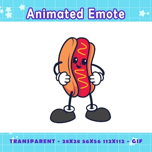 Dancing Hot Dog Animated Emote: Funny Twitch Discord Emoji (GIF)