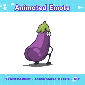 Eggplant Twerk Animated Emote: Twitch, Discord, YouTube (Digital Download)